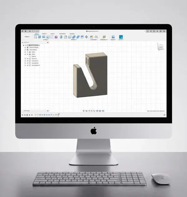 CAD-ontwerp van een haakbeugel