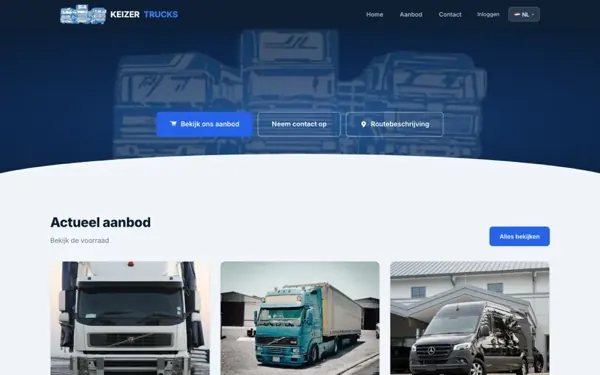 Homepage van Keizer Trucks